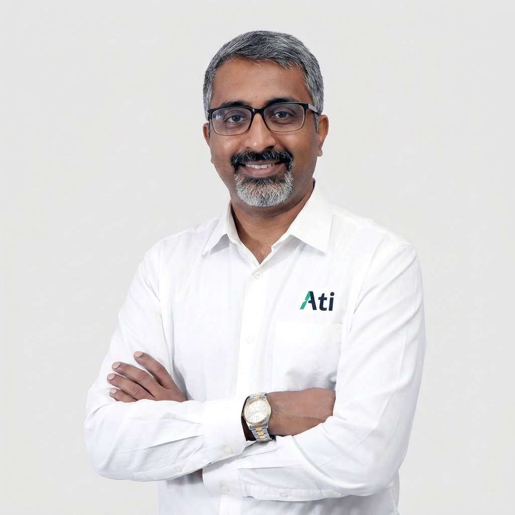 Portrait of Bibin Shivas, VP of Operations at Ati Robotics