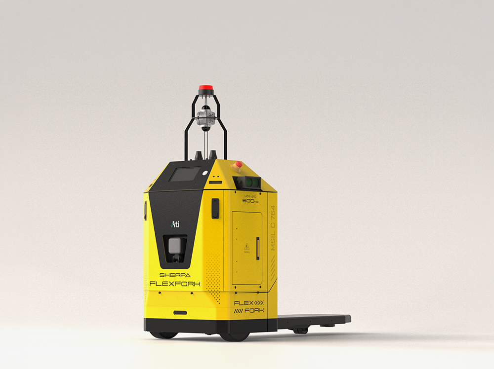 Sherpa Flexfork autonomous trolley lifting and transport robot
