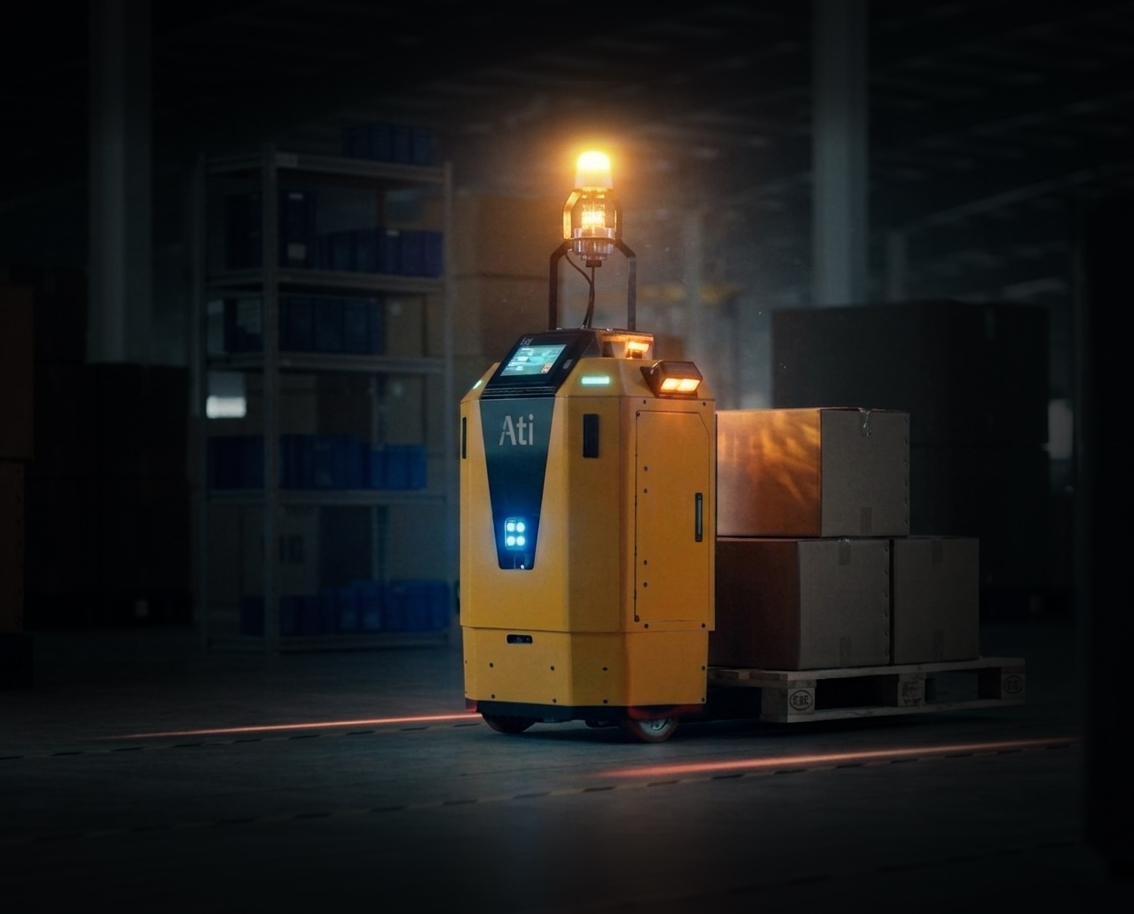 Ati Pallet Mover in active warehouse deployment